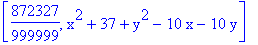 [872327/999999, x^2+37+y^2-10*x-10*y]